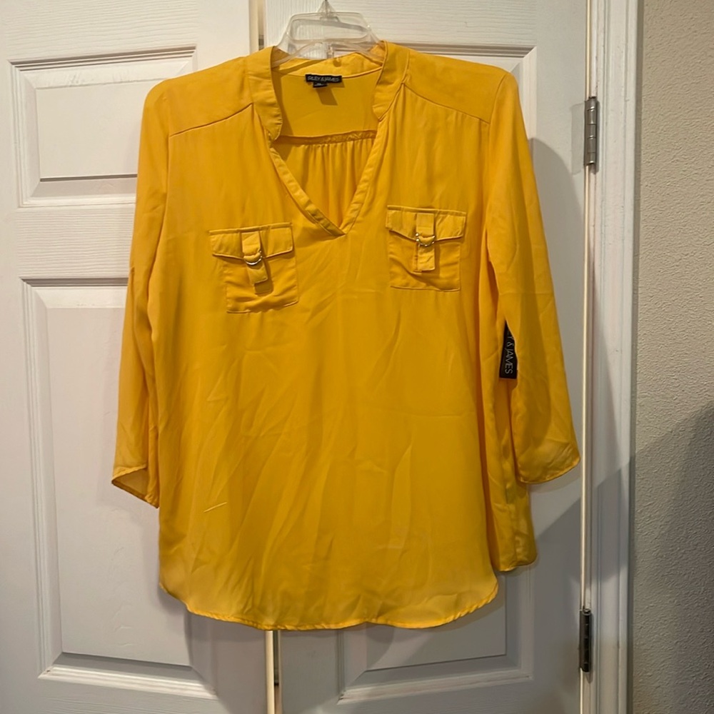 Riley and James, gold, blouse